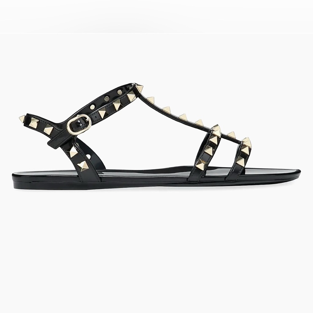 Valentino Black and Silver Studded Sandals - Picture 3 of 7